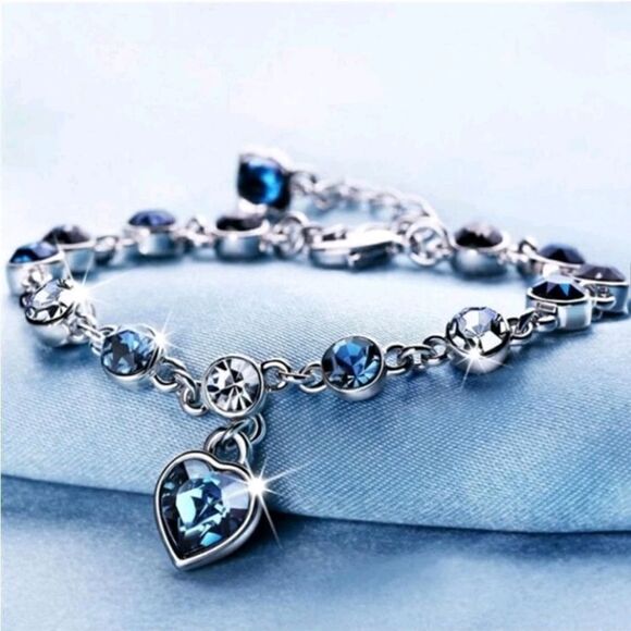 Heart of Ocean Crystal Bracelet - Picture 1 of 6